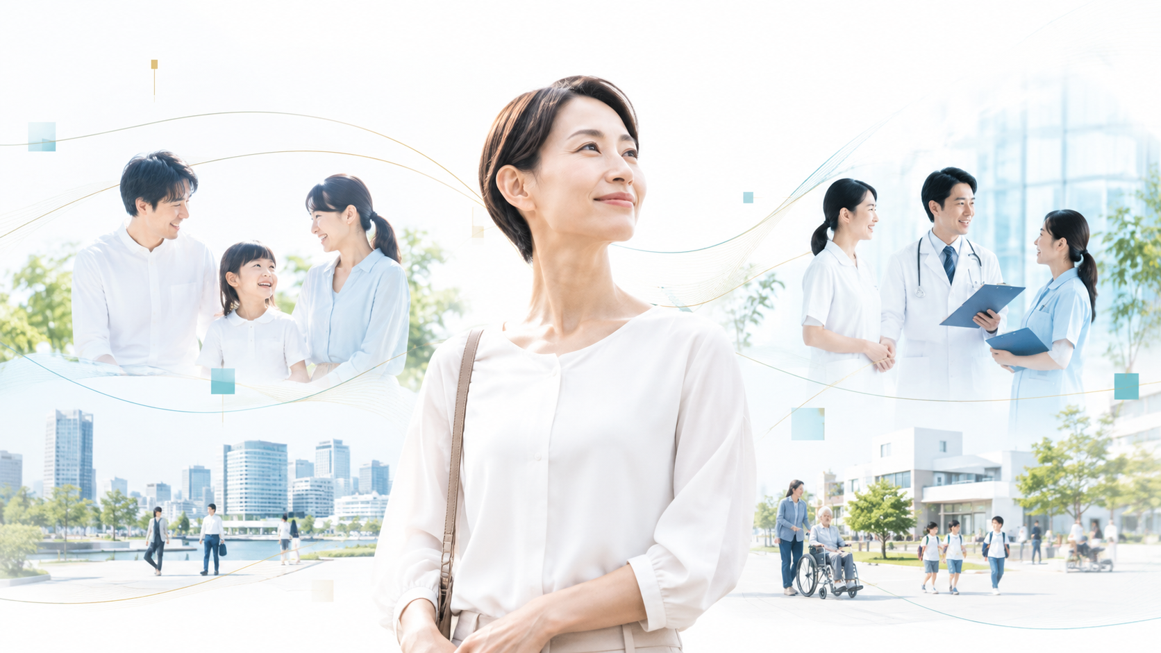 健康と未来をつなぐ人々のイメージ