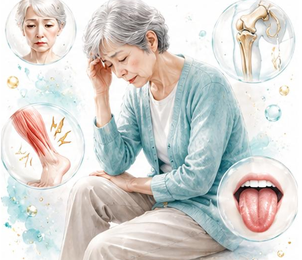ミネラル不足で現れやすい変化を表したイメージ